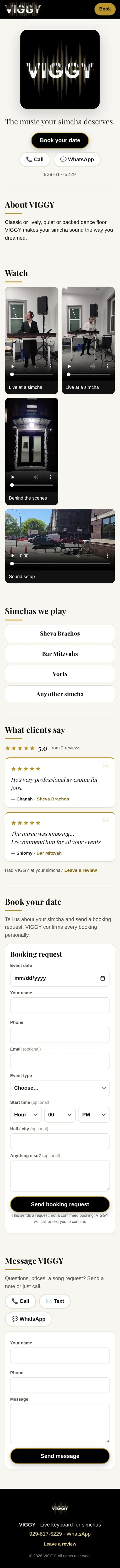 VIGGY website on a phone